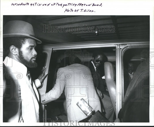 1983, Montgomery African Americans getting in van after posting bail - Historic Images