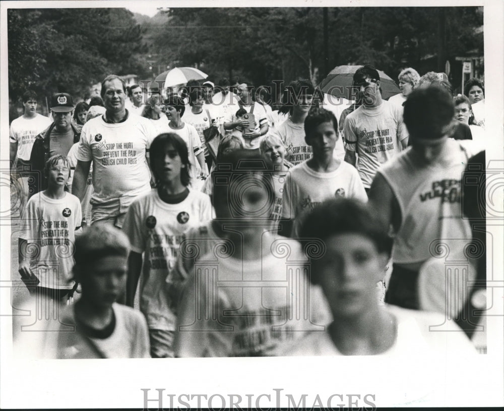 1988, March Against Child Abuse - Crowds March to Tuscaloosa Street - Historic Images