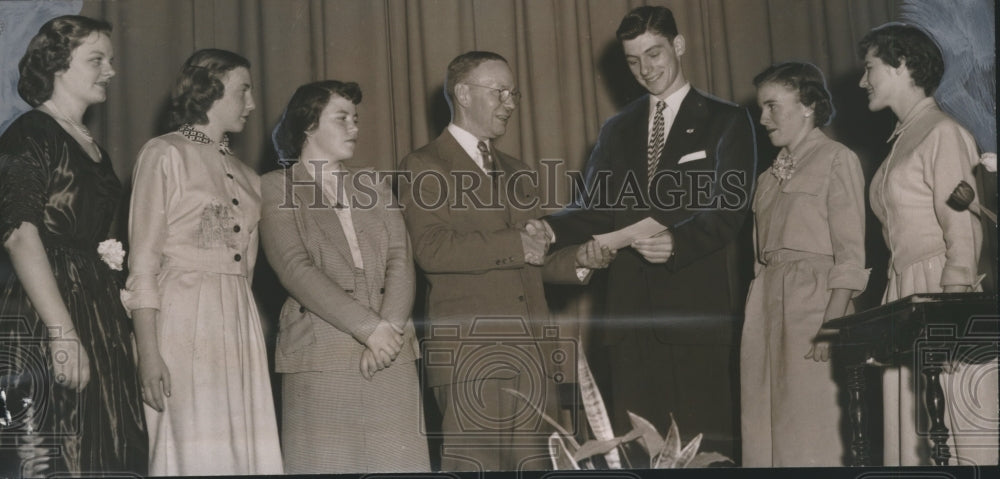 1952, Milan Turner Junior, Selma, receives award with Others at Event - Historic Images