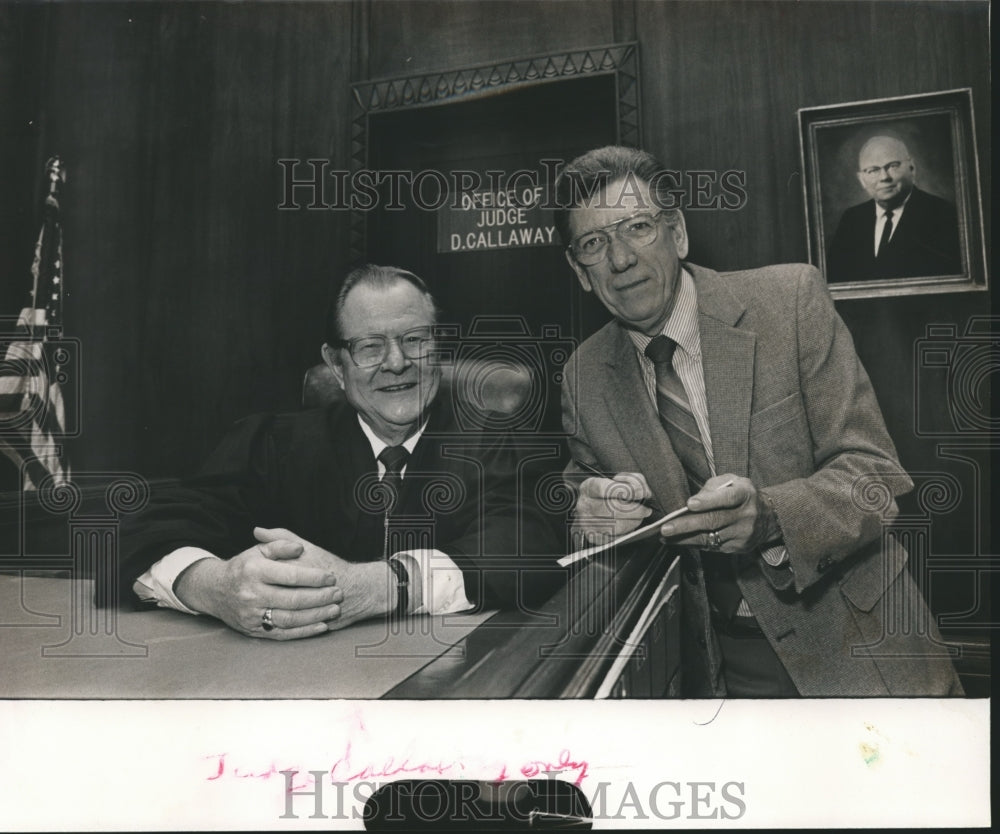 1989, Judge Dugan Callaway and Morris Oden in courtroom - abna29976 - Historic Images