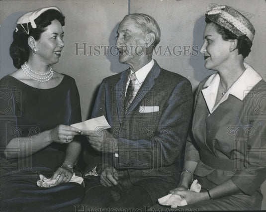 1960, Elgithin Club Presents Check to Dr. Lee McBride White's School - Historic Images