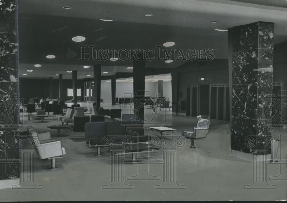 1962 Press Photo Birmingham Airport - Lounge, Interior, Birmingham, Alabama - Historic Images