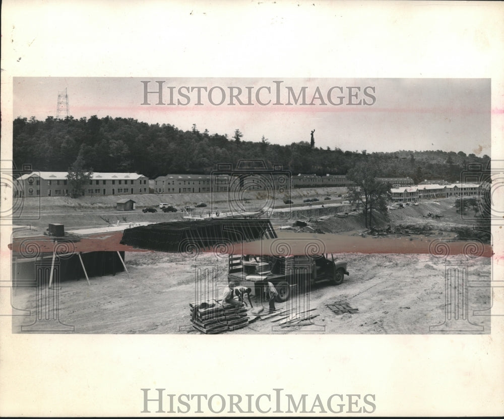 1948, Construction of Valley View Apartments in Birmingham, Alabama - Historic Images