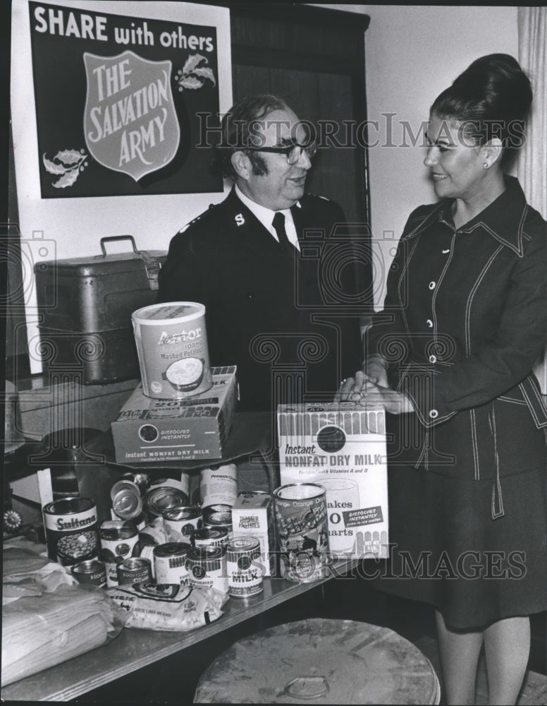 1974, Brigadier Leslie Hall with Honduran consul Mrs. Gloria Rice - Historic Images