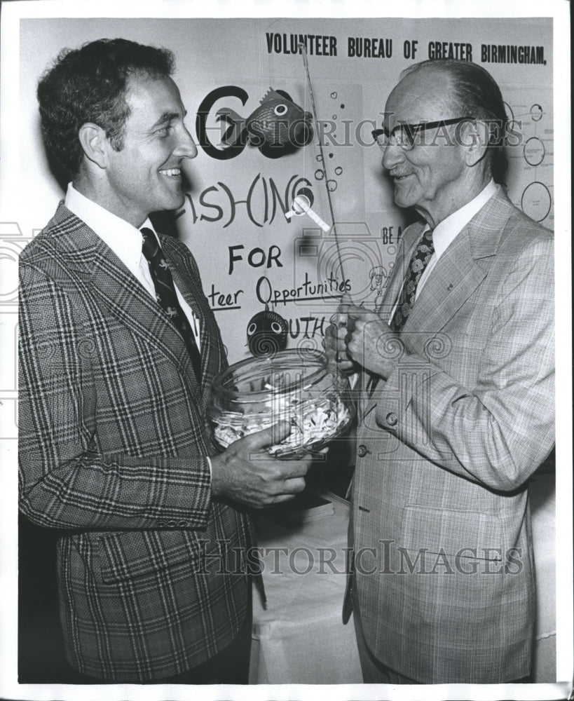 1976, United Way fund drive co-chairmen Roy Gilbert and Willard Brown - Historic Images