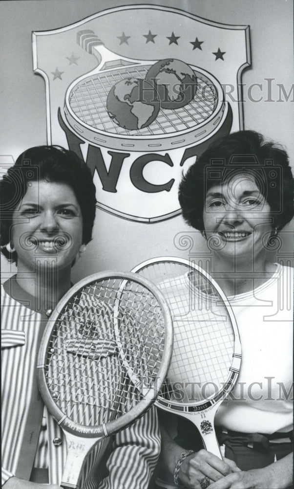 1977, Members of the Junior League hold tennis rackets - abna31037 - Historic Images