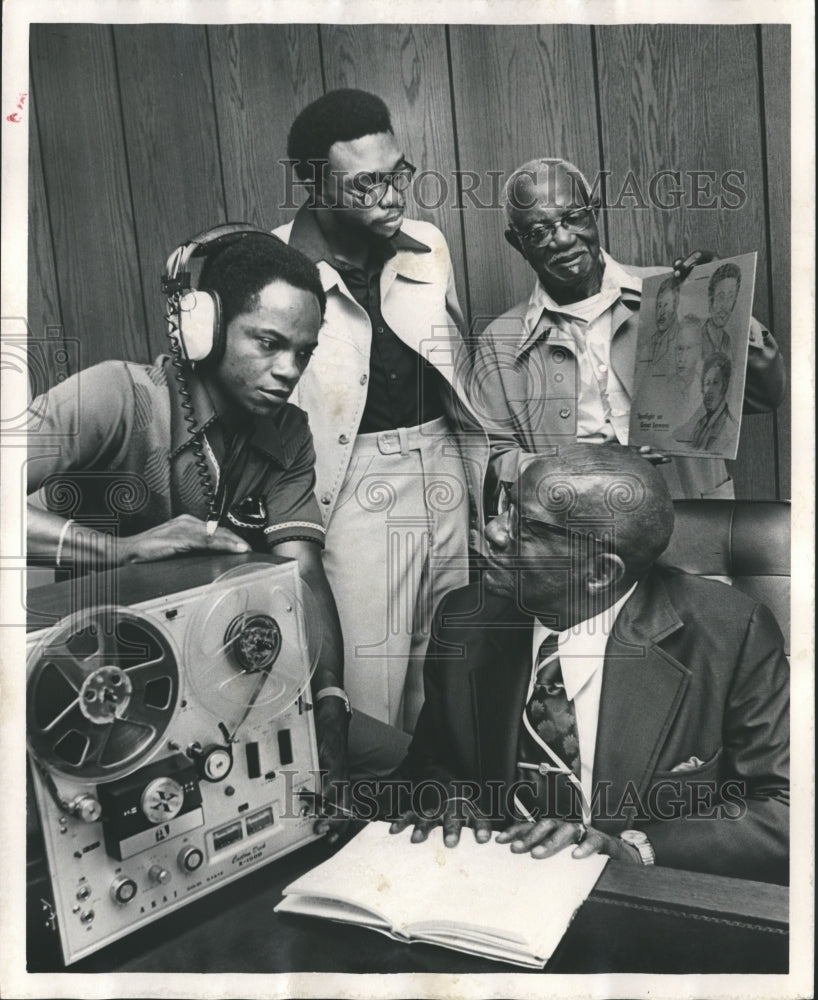 1976, Leaders in Religious Recording Company Gather around Equipment - Historic Images