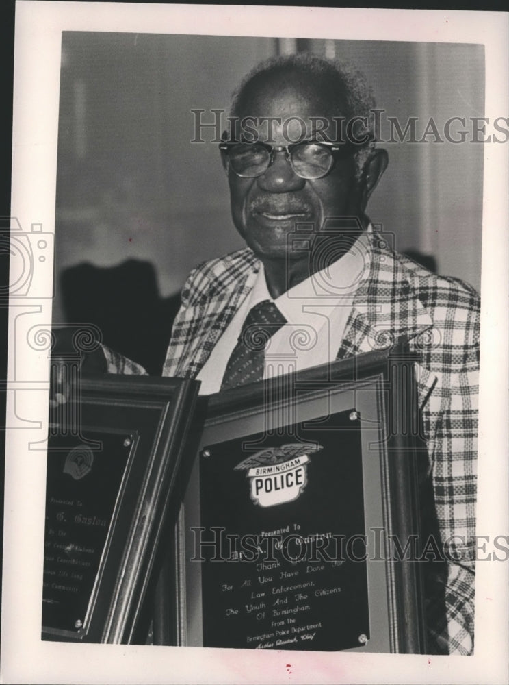 1988 A.G. Gaston, Birmingham, Alabama Businessman Holds Awards - Historic Images