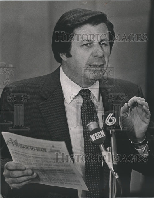 1984, Robert Harper at Health Care Press Conference - abna31163 - Historic Images