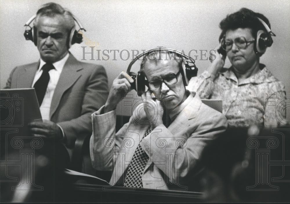 1980, Thomas Fullman Trial jurors listen intently to tape - abna31206 - Historic Images