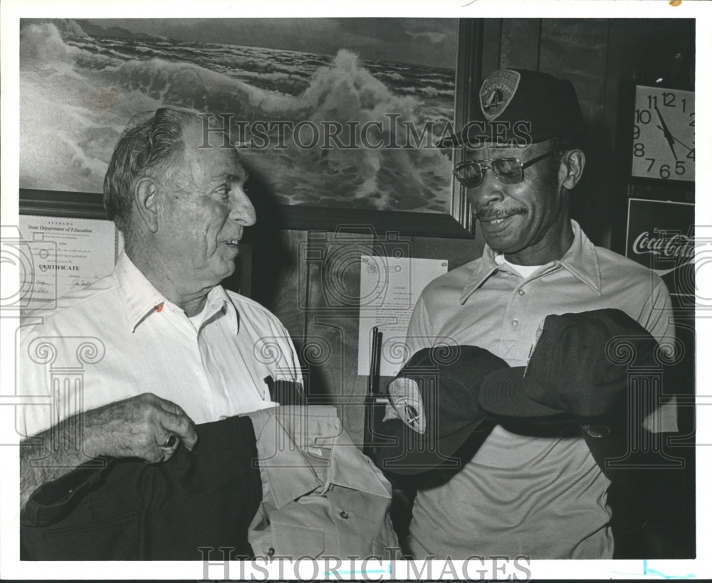 1979, Lieutenant Jimmy Ferrell &amp; Policeman Lanett, uniforms, Alabama - Historic Images