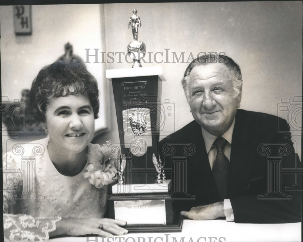1969 Mrs. Elliott with Nathan Goldstein, Boss of the Year Birmingham - Historic Images