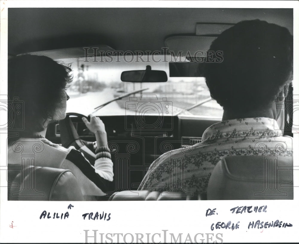 1982, Alilia Travis and George Hasenbein, Gardendale Driver Education - Historic Images