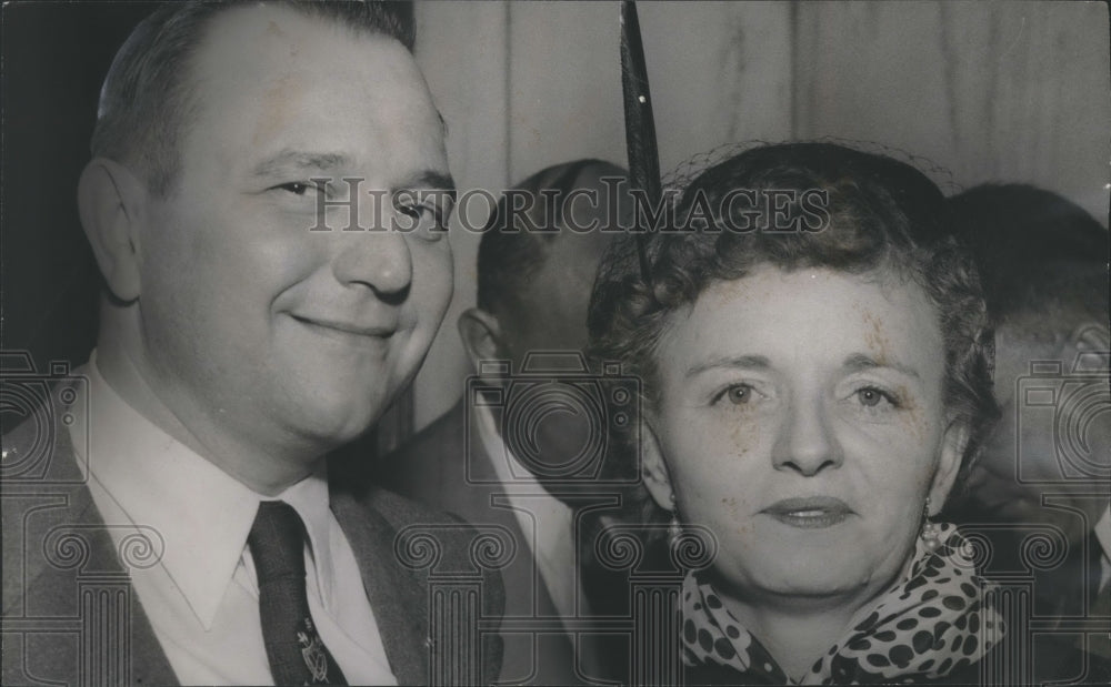 1955 Press Photo Albert Fuller &amp; Mrs. Fuller, Murder trial, Phenix City, Alabama - Historic Images