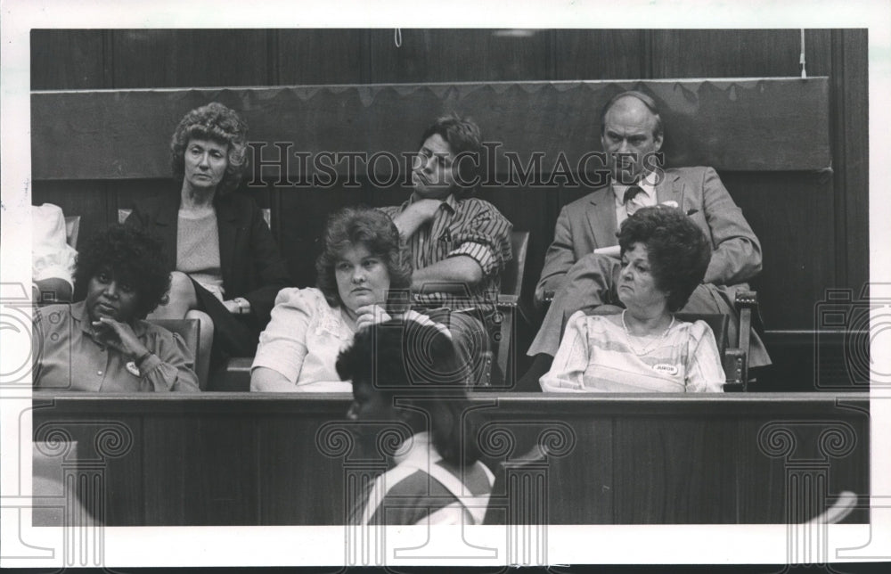 1988, Judge James Garrett in Jury box in Judge Rogers court - Historic Images