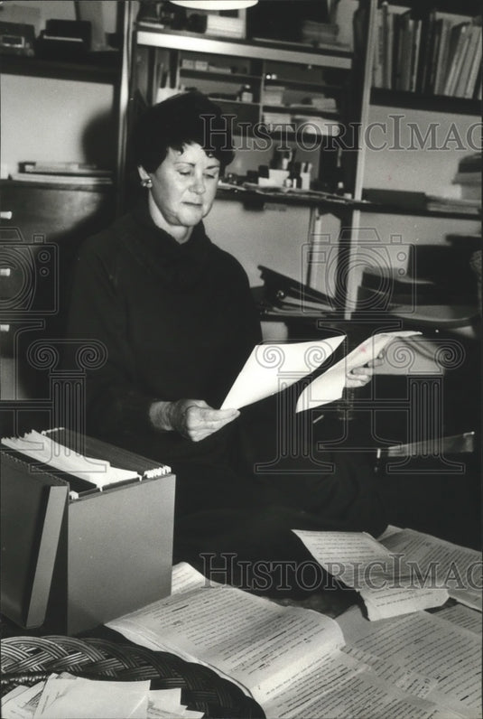 1979, Author Marie Stokes Jemison with Virginia Durr Letters for Book - Historic Images