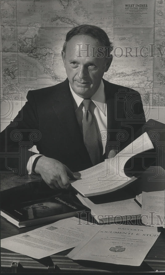 1984, Reverend August J. Kling Seated at Desk - abna32528 - Historic Images