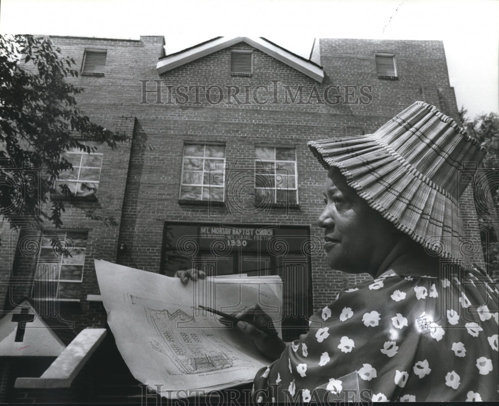 1989, Edna Blue Johnson, Teacher, Outside Mt. Moriah Baptist Church - Historic Images