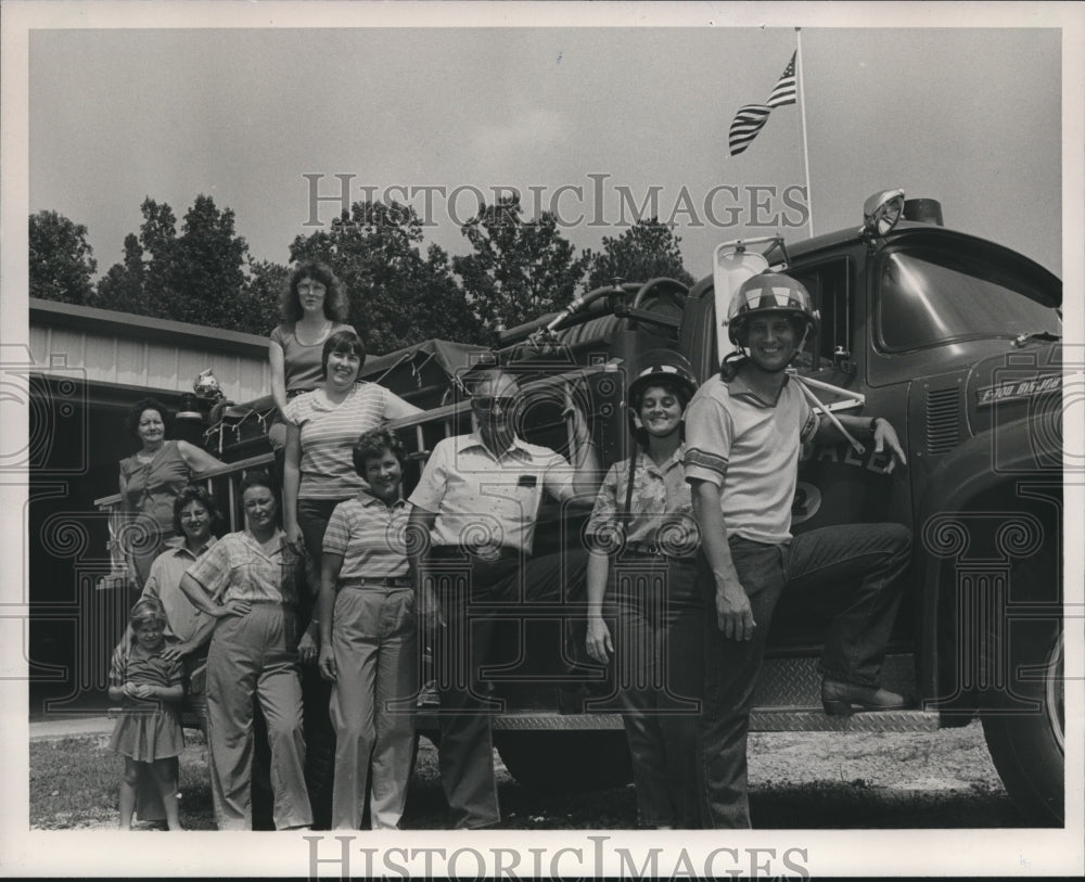 1986 Holly Springs Volunteer Fire Department with Fire Truck - Historic Images