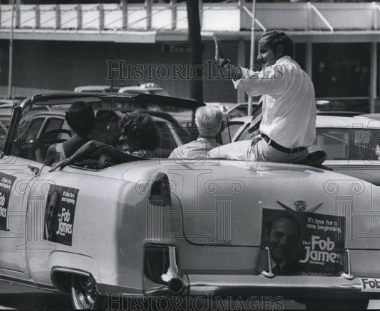 1978 Fob James, Candidate for Governor in Parade on back of Car - Historic Images