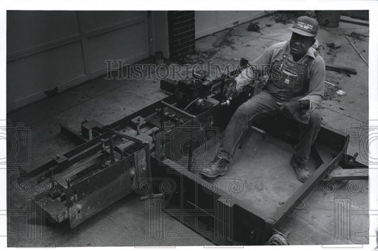 1991, John King with Invention - abna32859 - Historic Images