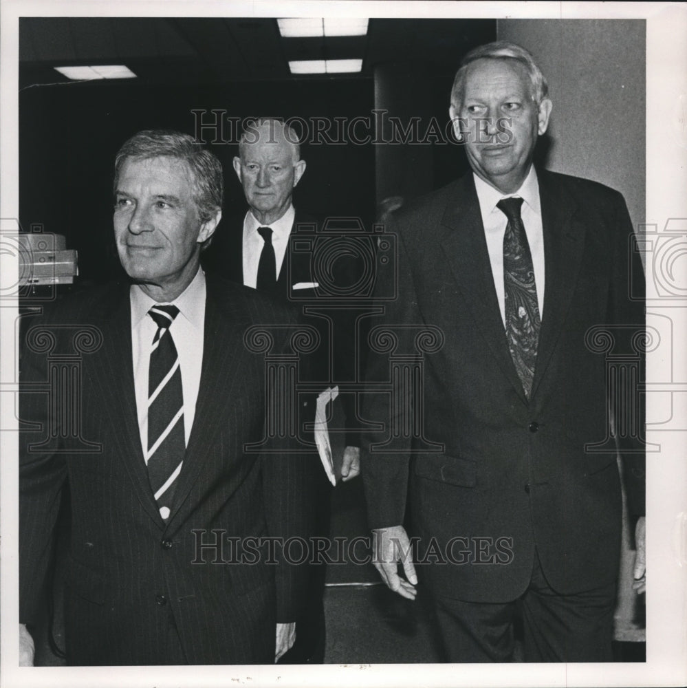 1991 Press Photo Export Meeting, Winton Blount, Robert Mosbacher, Guy Hunt - Historic Images