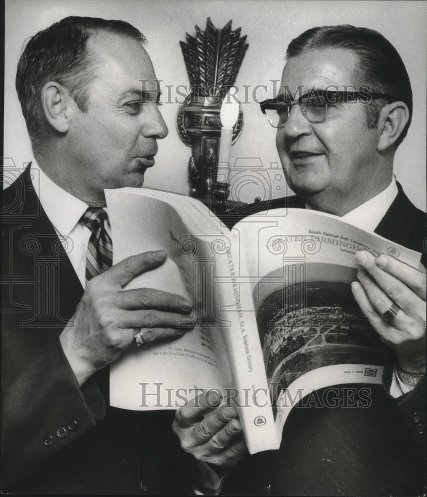 1969 Press Photo Alabama-Mississippi Telephone Men Harry B. Lackey, R.M. Pirnie - Historic Images