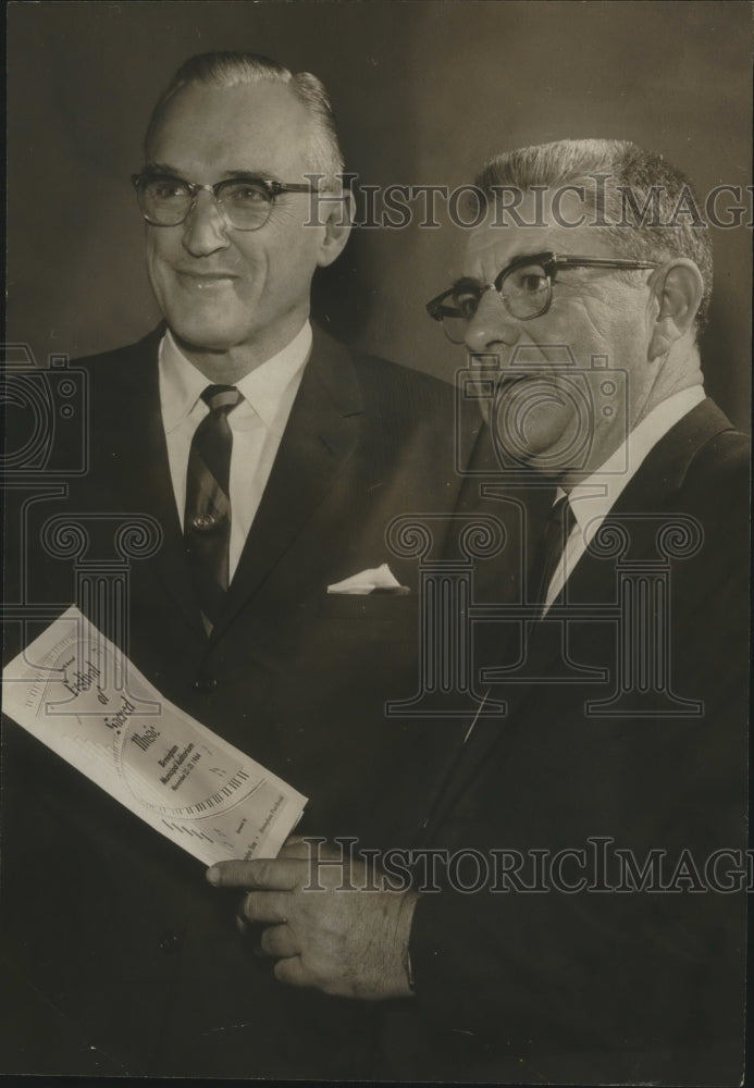 1964 Press Photo Hines Sims, Claude Keathley, Festival of Sacred Music, Alabama - Historic Images