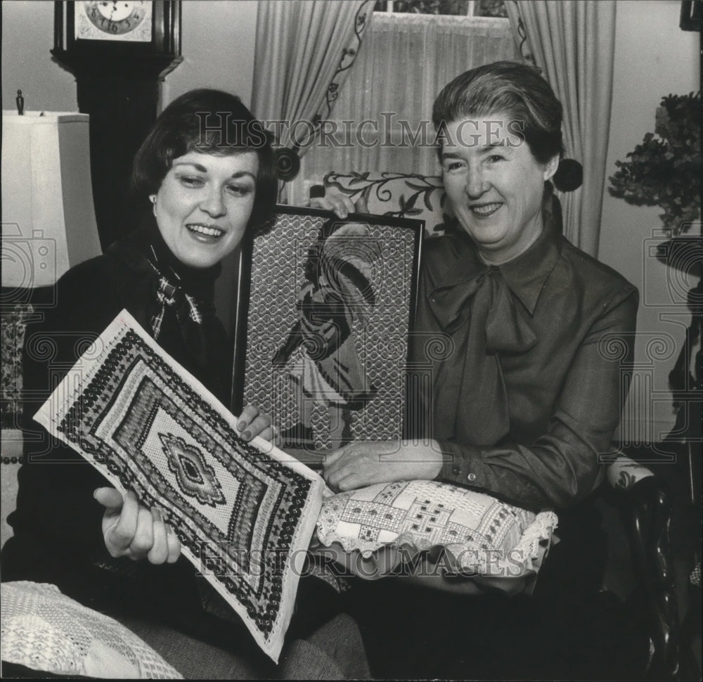 1978 Mrs. Meyer and Mrs. Keen Discuss Needlework Techniques, Alabama - Historic Images