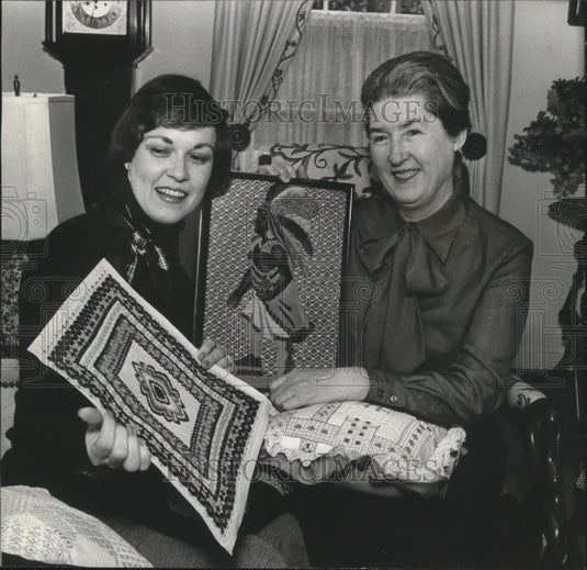 1978 Mrs. Meyer and Mrs. Keen Discuss Needlework Techniques, Alabama - Historic Images