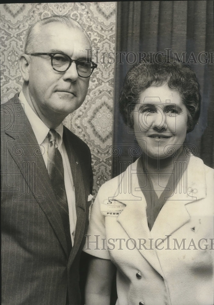 1969, William T. Johnson with Mrs. Frances Elliott at Guest House - Historic Images