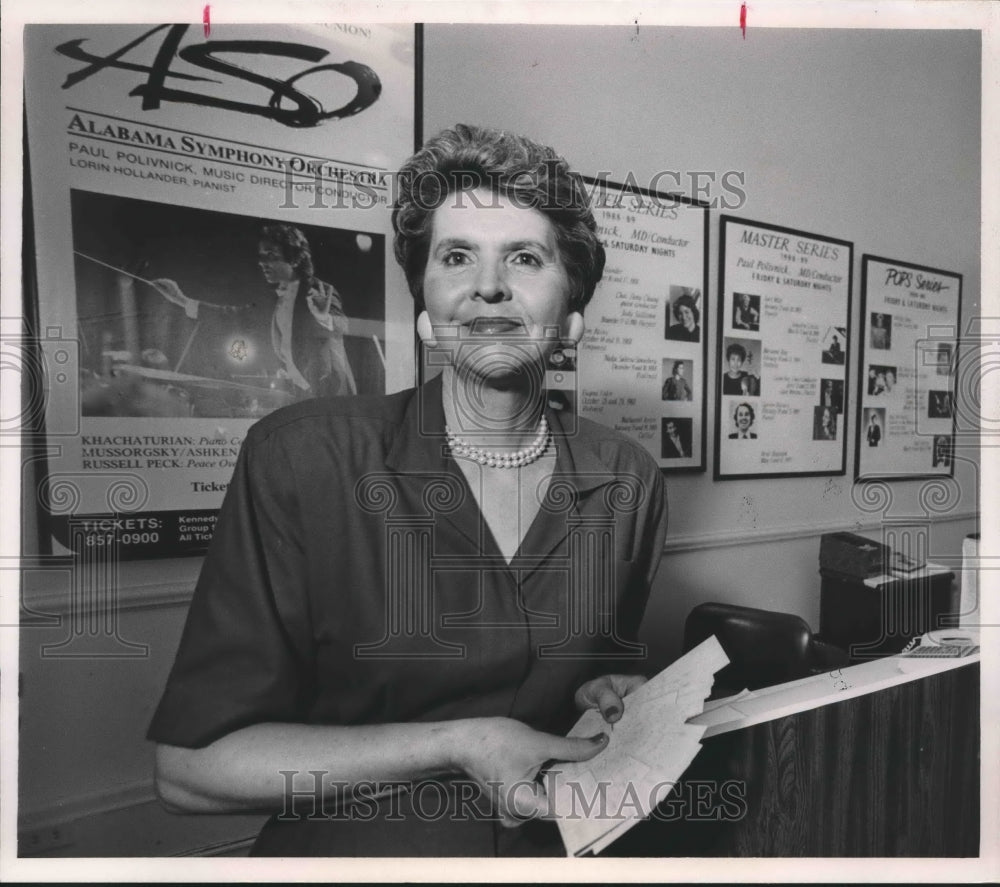 1989 Alabama Symphony Orchestra - Elizabeth Barker, Volunteer - Historic Images