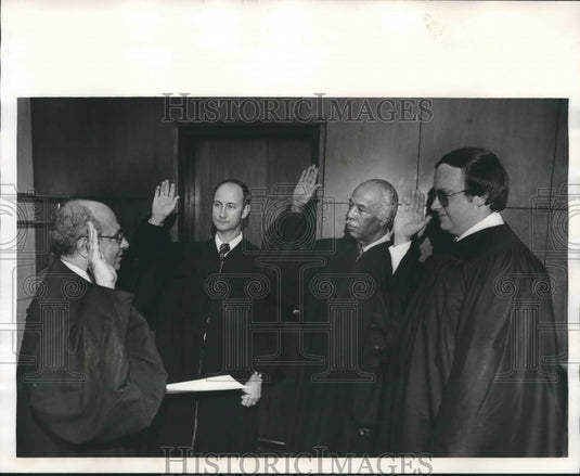 1977, Jefferson County Municipal Court Judges being Sworn In - Historic Images