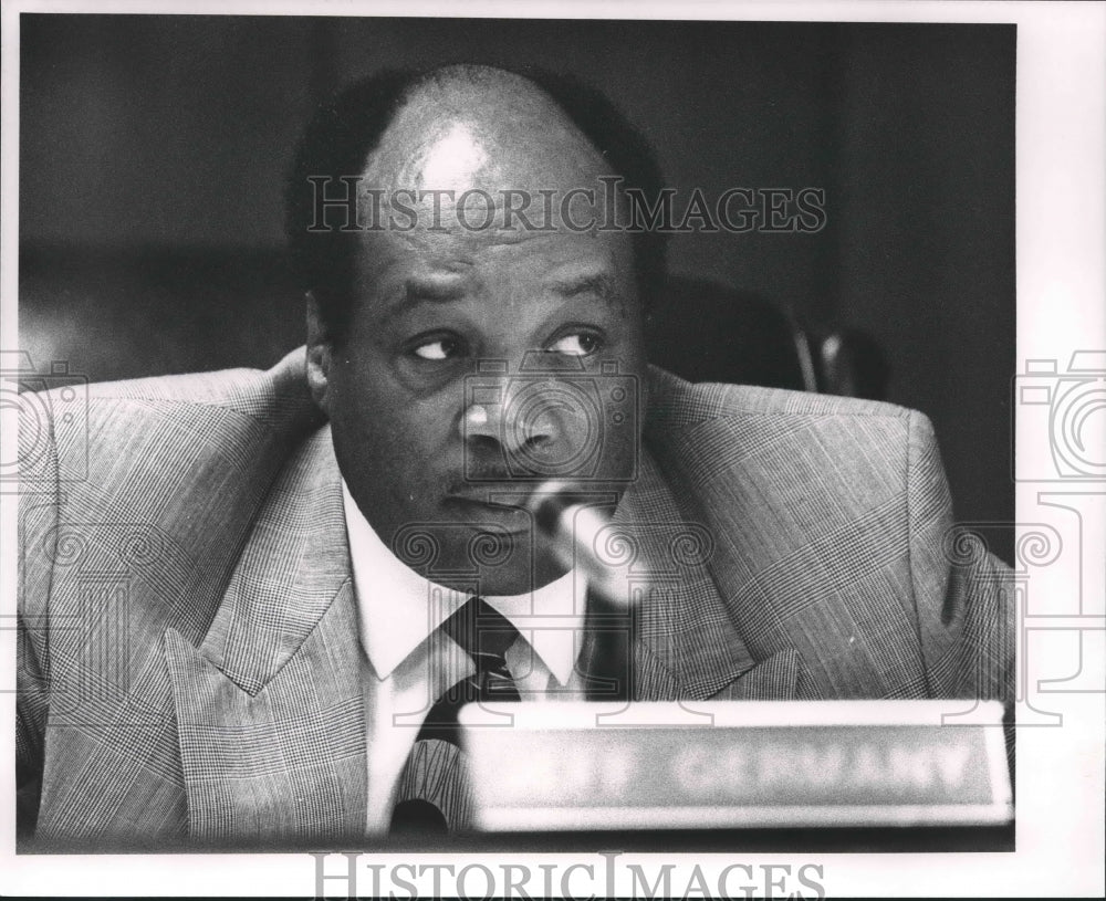 1991 Jefferson County Commissioner Jeff Germany Speaking - Historic Images