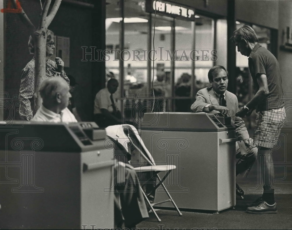 1984, R.C. Wigginton, Jimmy Adams and Voting Machine, Alabama - Historic Images