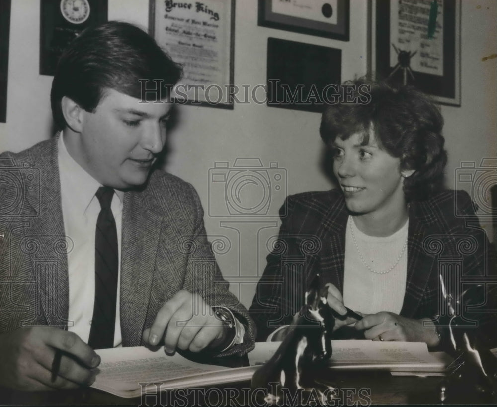 1984 Louis Lindblom and Mike Hamby of Democratic National Convention - Historic Images