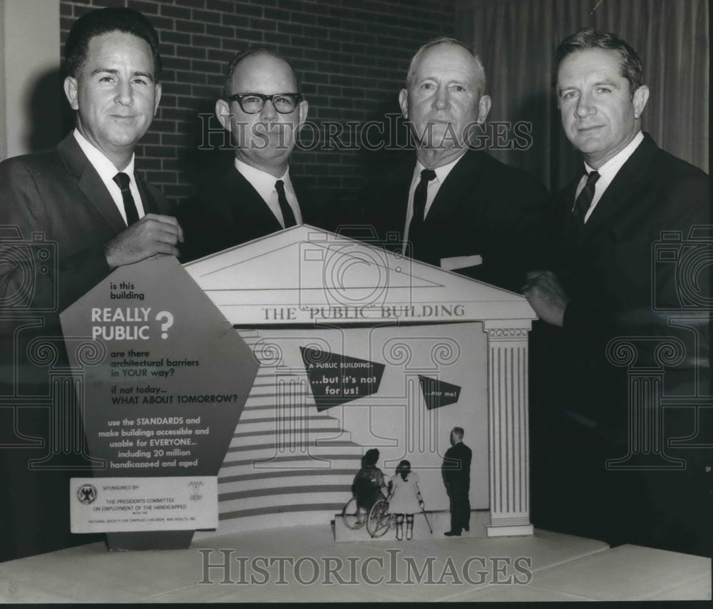 1964 Press Photo Dewey Crowder, Frank James, Harold Harris, Dean Speer at Event - Historic Images