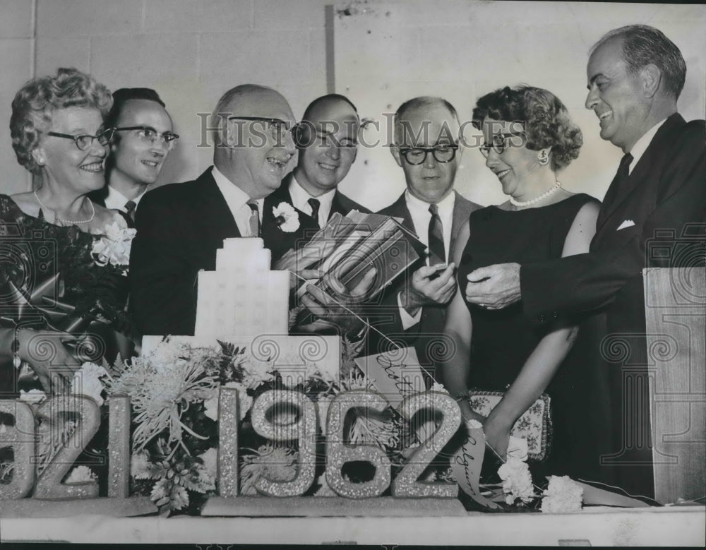 1962, Doctor and Mrs. George A. Denison at Send Off Party with Others - Historic Images