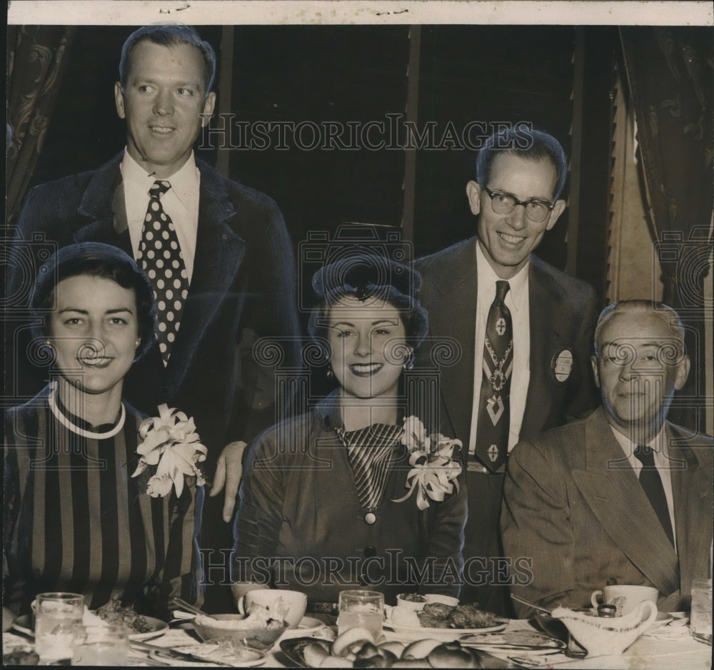 1953 Press Photo Cotton Maid Hope White with Others at Rotary Luncheon - Historic Images