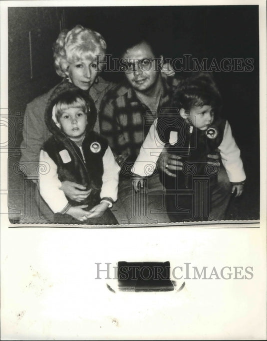1982, Larry Irvin, police officer, with his family, Alabama - Historic Images