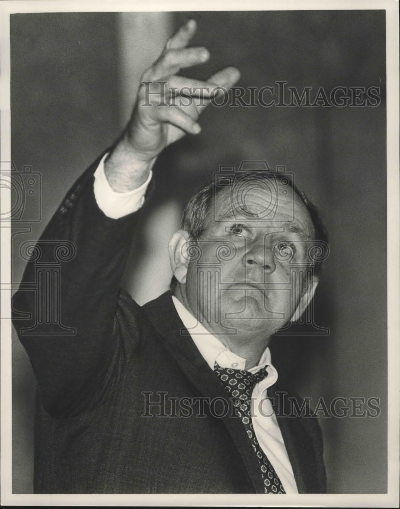 1990, Fob James, former governor, running again, Huntsville, Alabama - Historic Images