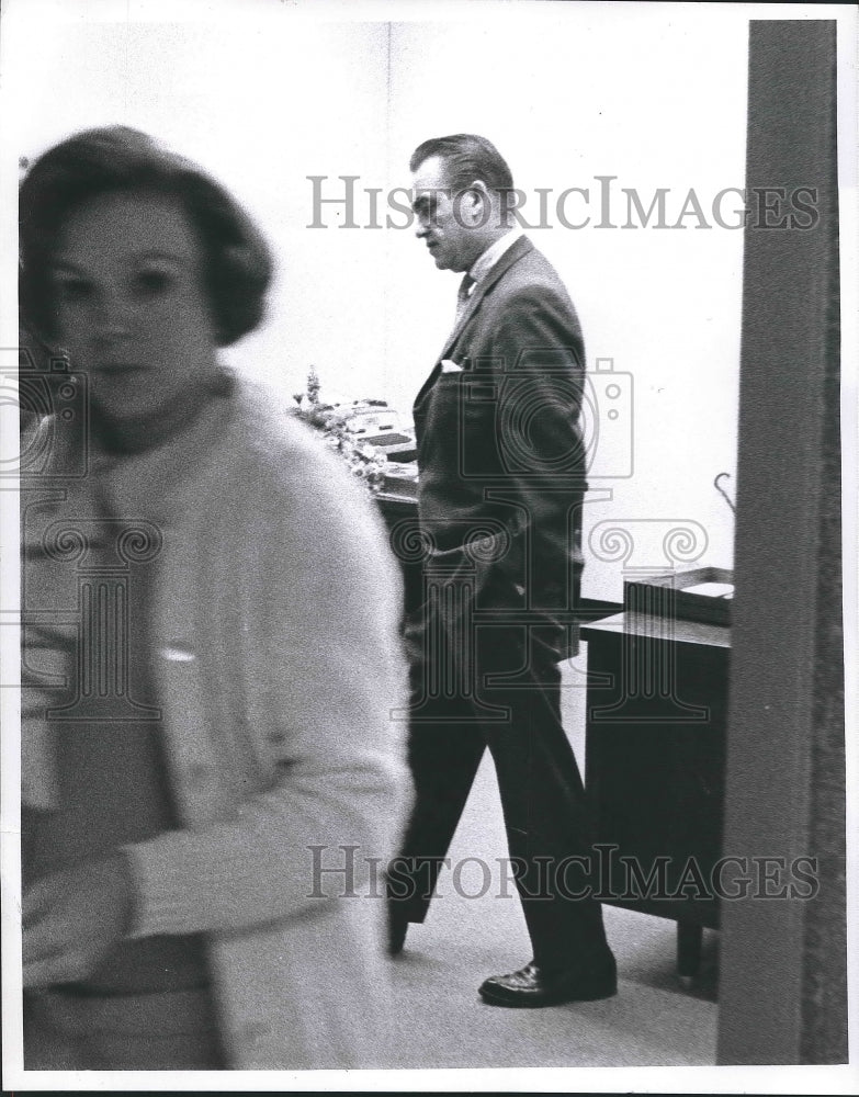 1969, George Wallace in Montgomery, Alabama Office pacing - abna34720 - Historic Images