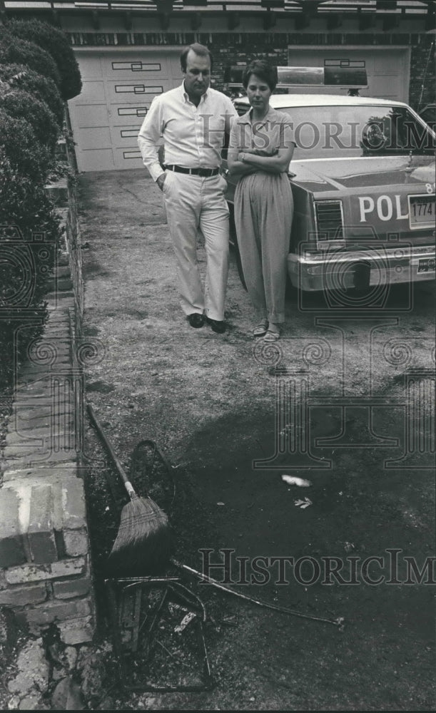 1983, Gayle Hart, City Council Candidate, Husband Grady after Bomb - Historic Images