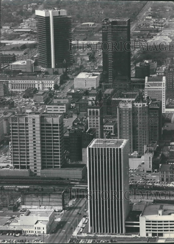 1971, Skyline of Birmingham, Alabama with Daniel Building - abna34863 - Historic Images