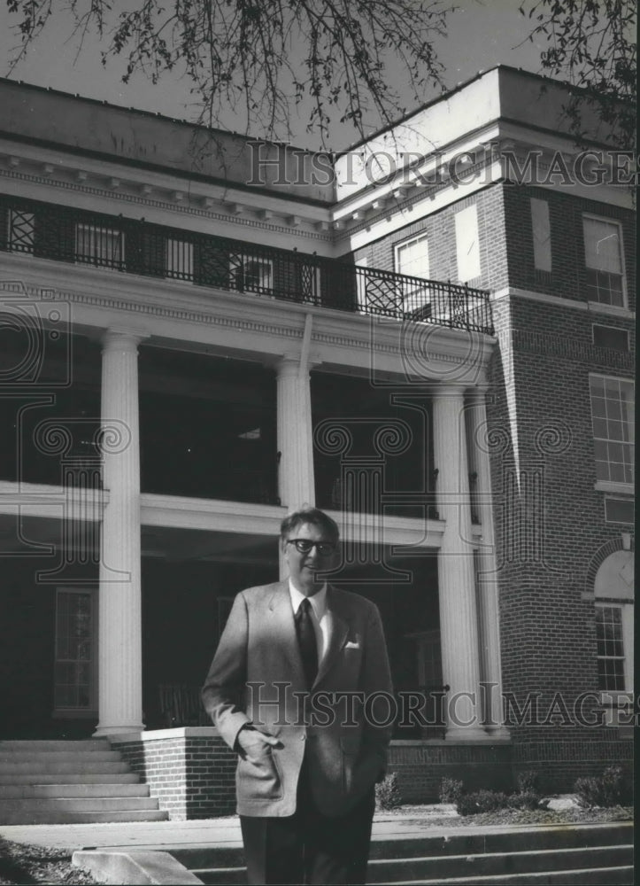1980, Livingston University president Dr. Asa Green outside Webb Hall - Historic Images