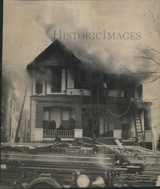 1953, Home on Arlington Avenue on fire - abna35204 - Historic Images