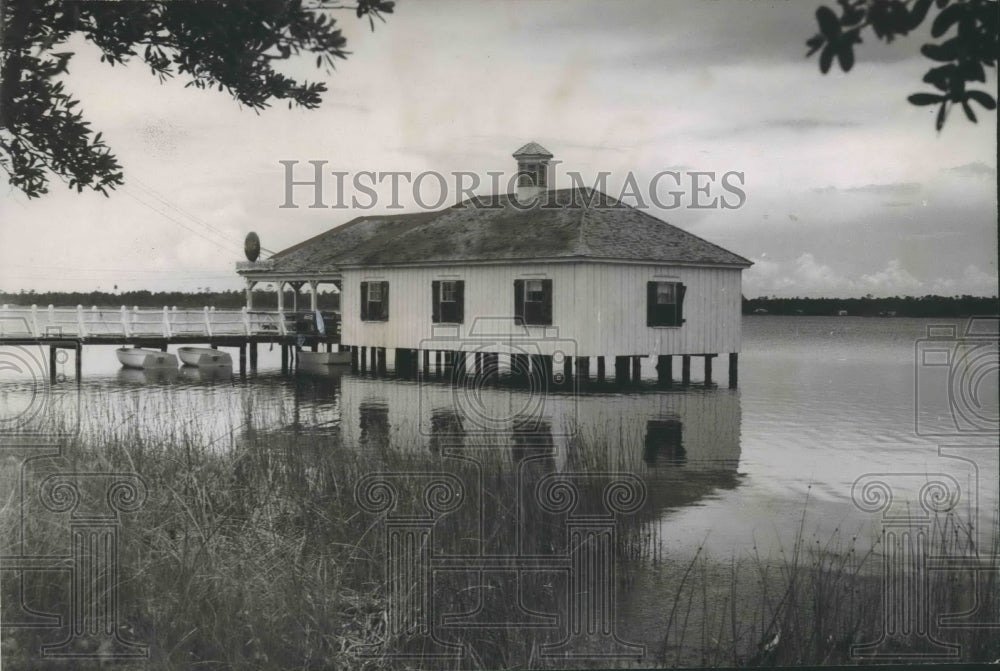 1950, House over water in Gulf, Shores, Alabama - abna35395 - Historic Images