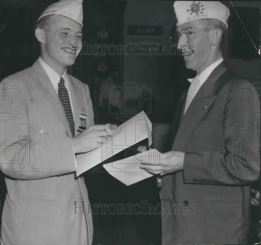 1950 Press Photo George Huddleston, Jr. and J. Allen Tucker of American Legion - Historic Images