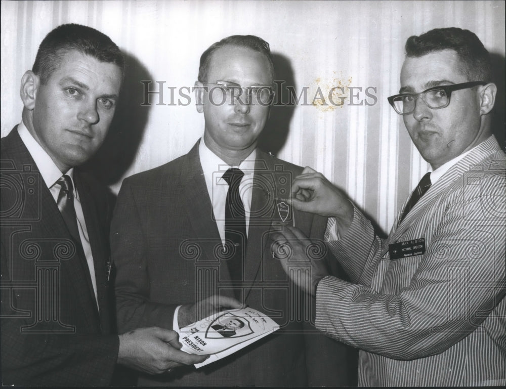 1968 Press Photo Bob Harvey, President Alabama Jaycees &amp; Ray Nixon, Max Alston - Historic Images