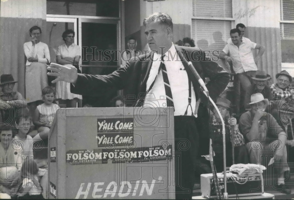 1962 Press Photo James Folsom campaigns for governor at Scottsboro - abna35759-Historic Images